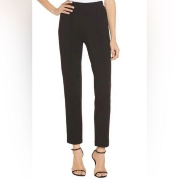 St. John Caviar - Crepe Marocain Dress Pants Trousers Crop Leg Black - size 12 - Picture 1 of 7